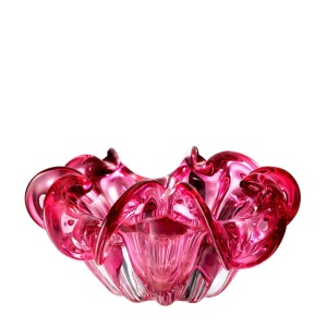 Vas decorativ design elegant Triada roz diam.21cm 112570 HZ