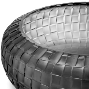 Vas decorativ design LUX realizat manual din sticla Varese gri - Img 6