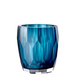 Vas decorativ din sticla design elegant Marquis albastru 112581 HZ