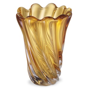 Vaza flori, Vas decorativ Contessa L, galben 115407 HZ - Img 3