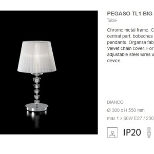 Veioza cristal Venezian PEGASO TL1 BIG 059259 44395 universul-luminii.ro