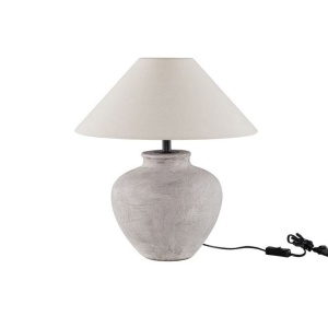 Veioza decorativa, Ceramica, Tesatura, Alb, LUPE