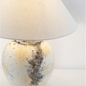 Veioza decorativa, Ceramica, Tesatura, Alb, LUPE 245475 universul-luminii.ro
