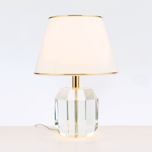 Veioza design lux cu cristal K9 ALEXIS crem/auriu 156235 universul-luminii.ro