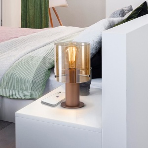 Veioza design modern Venize cupru/ chihlimbar - Img 2