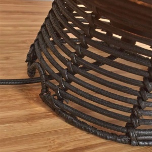 Veioza eco din bambus cu ratan Tanami h.30cm, black 121605 universul-luminii.ro