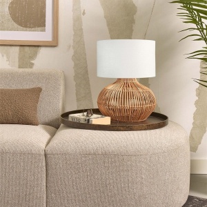 Veioza eco din ratan Kalahari S/3220 white 213225 universul-luminii.ro