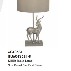 Veioza/Lampa de masa Cerb design decorativ Deer argintiu/gri 139925 universul-luminii.ro