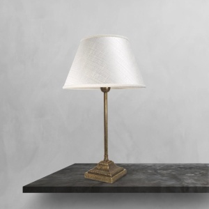 Veioza, Lampa de masa cu abajur elegant Ivory Striped Medium - Img 2