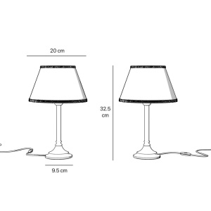 Veioza, Lampa de masa cu abajur elegant Ivory Striped - Img 6