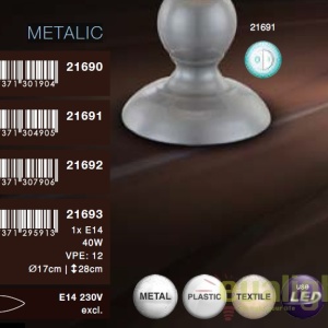 Veioza / Lampa de masa cu design modern, Metalic 21692 GL 65705 universul-luminii.ro