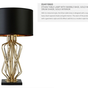 Veioza / Lampa de masa decorativa design elegant Ethan EU4110GO SRT 43215 universul-luminii.ro