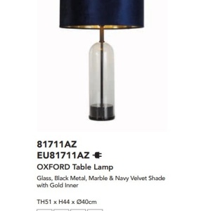 Veioza/Lampa de masa design decorativ Oxford negru, navy 139855 universul-luminii.ro