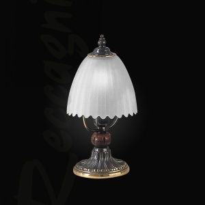Veioza, Lampa de masa design italian din alama cu lemn 3510 106085 universul-luminii.ro