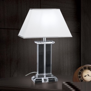 Veioza, lampa de masa design LUX VERONIQUE, crom/ abajur alb 94585 universul-luminii.ro
