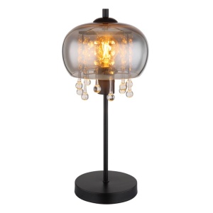 Veioza, lampa de masa design modern Corry negru, fumuriu