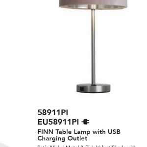 Veioza/Lampa de masa design modern Finn, nickel, roz 223045 universul-luminii.ro
