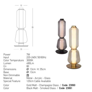 Veioza, Lampa de masa design modern LED DECO auriu/ sampanie 151945 universul-luminii.ro
