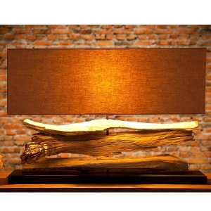 Veioza / Lampa de masa design rustic Riverine bej A-17326 VC