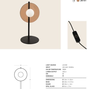 Veioza, Lampa de masa LED moderna TAPEL - Img 5