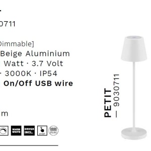 Veioza/Lampa de masa LED portabila exterior IP54 PETIT bej 238425 universul-luminii.ro