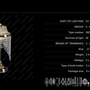 Veioza, lampa de masa LUX cristal Bohemia S35 002/02/3 173615 universul-luminii.ro