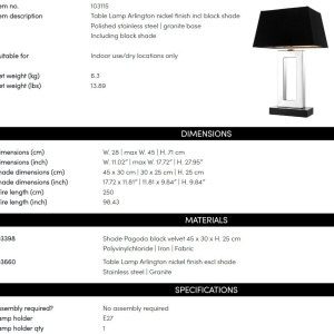 Veioza, lampa de masa LUX, finisaj stainless steel, H-71cm, Arlington 103115 HZ 182335 universul-luminii.ro