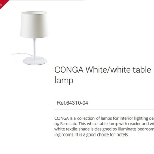 Veioza / Lampa de masa moderna design elegant CONGA alba 64310-04 83915 universul-luminii.ro
