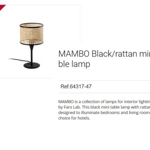 Veioza / Lampa de masa moderna design natural MAMBO mini negru/ratan 64317-47 90535 universul-luminii.ro