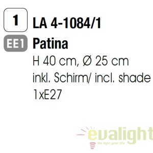 Veioza / Lampa de masa stil clasic H40cm Tonia LA 4-1084/1 Patina OR 61955 universul-luminii.ro