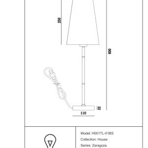Veioza / Lampa de masa stil clasic Zaragoza MYH001TL-01BS 71325 universul-luminii.ro