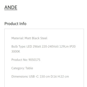 Veioza LED design decorativ ANDE negru, NVL-9050175 246525 universul-luminii.ro