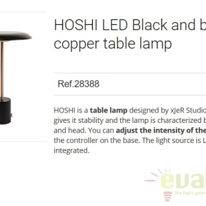 Veioza LED design deosebit HOSHI negru/cupru 28388 181015 universul-luminii.ro