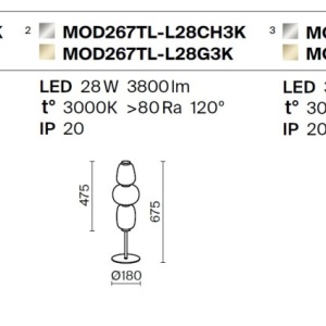Veioza LED design modern decorativ Pattern auriu - Img 6