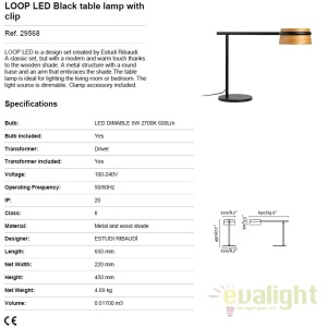 Veioza LED / Lampa de masa dimabila design deosebit LOOP 29568 - Img 7