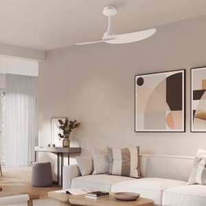 Ventilator cu 2 palete si telecomanda IPANEMA II alb/ aspect lemn MA-9039 247315 universul-luminii.ro