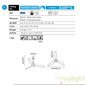 Ventilator cu telecomanda JUST 33395 174865 universul-luminii.ro