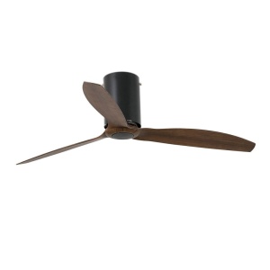 Ventilator de tavan modern cu telecomanda MINI TUBE FAN negru mat/lemn 32042