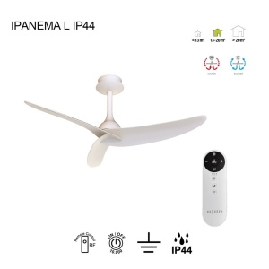 Ventilator tavan cu telecomanda IP44 IPANEMA L alb - Img 3