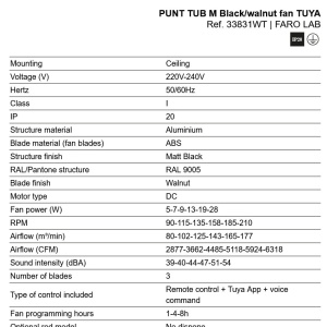 Ventilator tavan smart sistem TUYA si telecomanda PUNT TUB M negru/nuc - Img 7