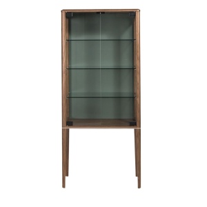 Vitrina design LUX cu iluminat Glass and Walnut - Img 2