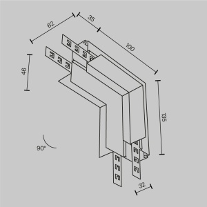 Accesoriu, ANGLE-CONNECTOR pentru sinele magnetice incastrabile Exility 12,5mm - Img 5