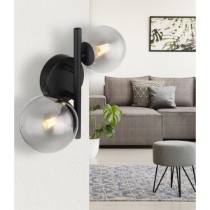 Aplica 2L design modern Riha negru 134966 universul-luminii.ro
