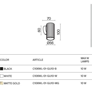 Aplica ambientala stil minimalist Calipso negru 241966 universul-luminii.ro