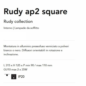 Aplica cu 2 Spoturi directionabile Rudy ap2 square, alba - Img 2