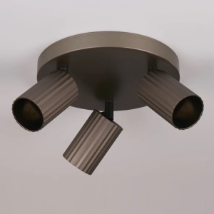 Aplica cu 3 spoturi din aluminiu canelat Anna bronz - Img 2