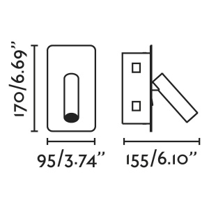 Aplica cu reader LED incastrabila stil minimalist SUAU auriu satin 215076 universul-luminii.ro