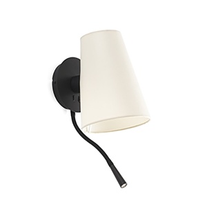 Aplica cu reader LED moderna design elegant LUPE negru/bej 84206 universul-luminii.ro