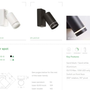 Aplica cu spot directionabil Laser 1, negru - Img 6