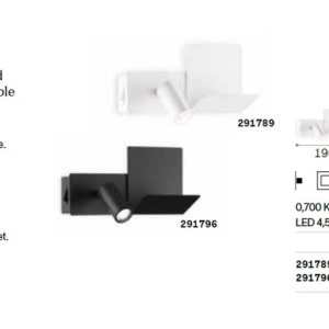 Aplica cu spot directionabil stil modern Komodo-2 ap neagra 143366 universul-luminii.ro